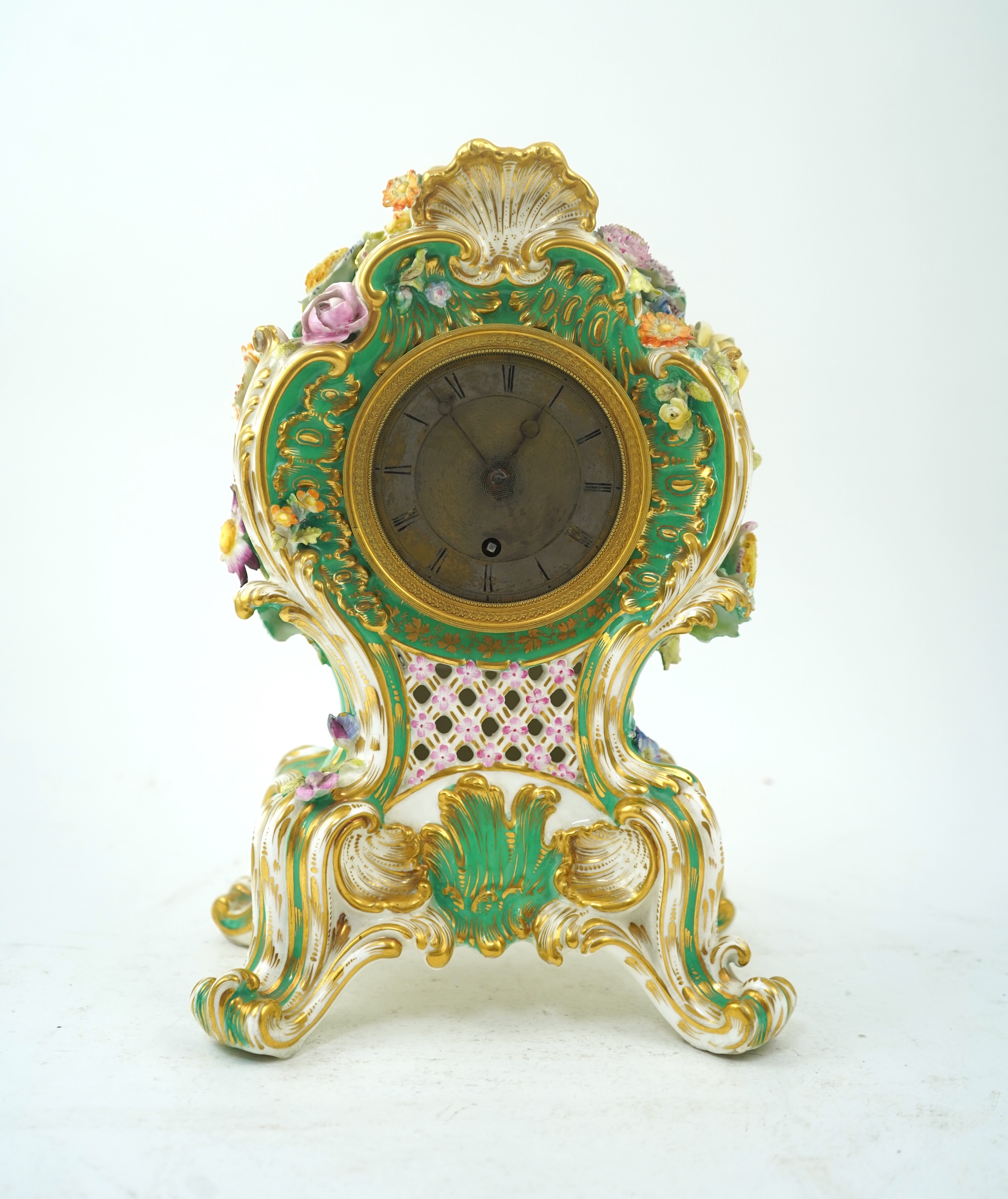 Benjamin Louis Vulliamy, London, an early 19th century eight day English porcelain mantel timepiece